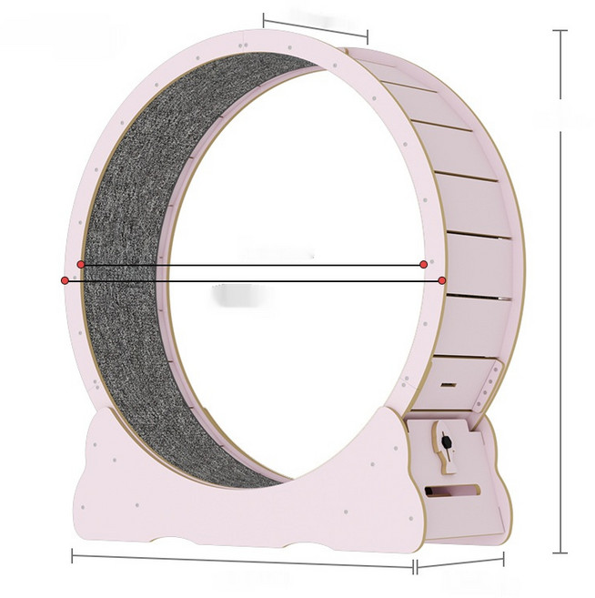 FFY 런캣 캣휠 롤러 실내사용 고양이 운동훈련 헬스 캣휠 다양한 크기, 핑크, 1개