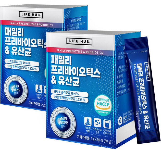 패밀리 프리바이오틱스 유산균 가성비, 2g, 90개