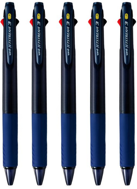 제트스트림 3색 펜 0.38mm SXE3-400-38, navy, 5개