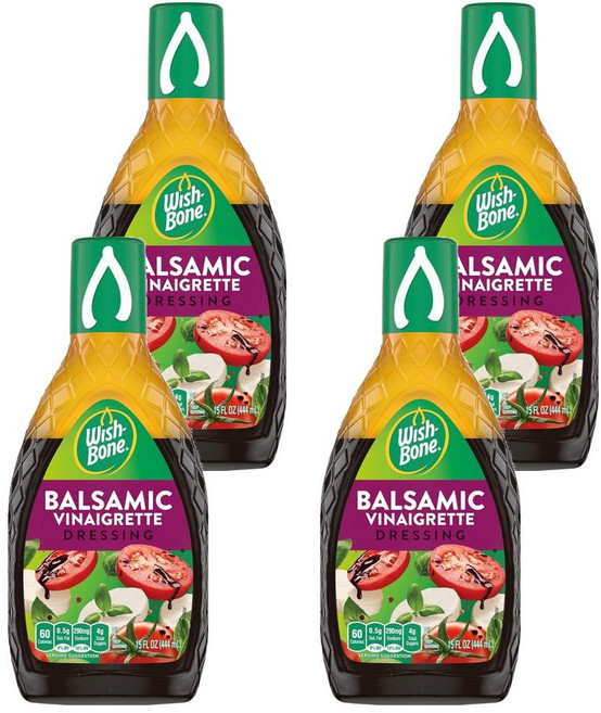 Wish-Bone Balsamic Vinaigrette Dressing 위시본 발사믹 드레싱, 4개, 444ml