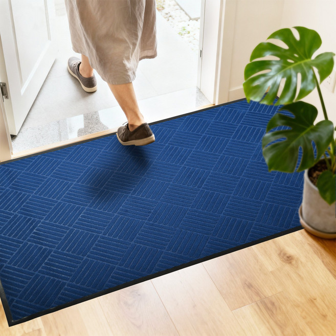 GAPINO 현관발매트 업소용 바닥 발매트 대형 매장 도어매트 가정용 출입문 발매트, 1개, 푸른 색