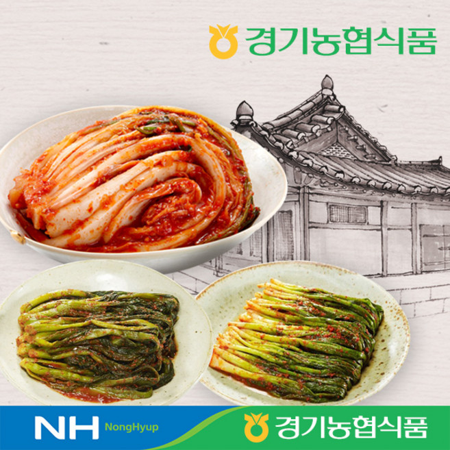 한국농협식품 청산 포기김치3kg+갓김치1kg+파김치1kg, 1세트, 5kg