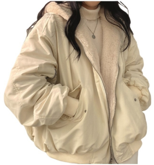 여자 숏패딩 점퍼 패딩 자켓 여성 겨울 항공 숏점퍼 야상 융털 간절기 듀얼 잠바 캐쥬얼 양면