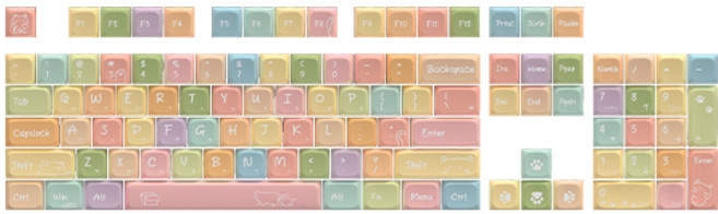 그루브스톤 PBT 염료승화 한영각인 104키 키캡 (젤리냥GA), 젤리냥GA