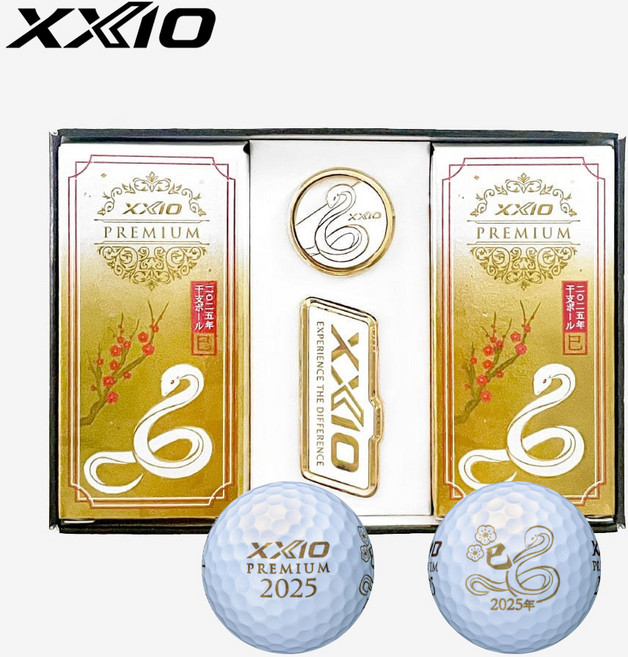 젝시오 25 뱀띠 에토볼 프리미엄 3피스 골프공 기프트세트 4구+볼마커, 프리미엄 화이트 4구, 1개