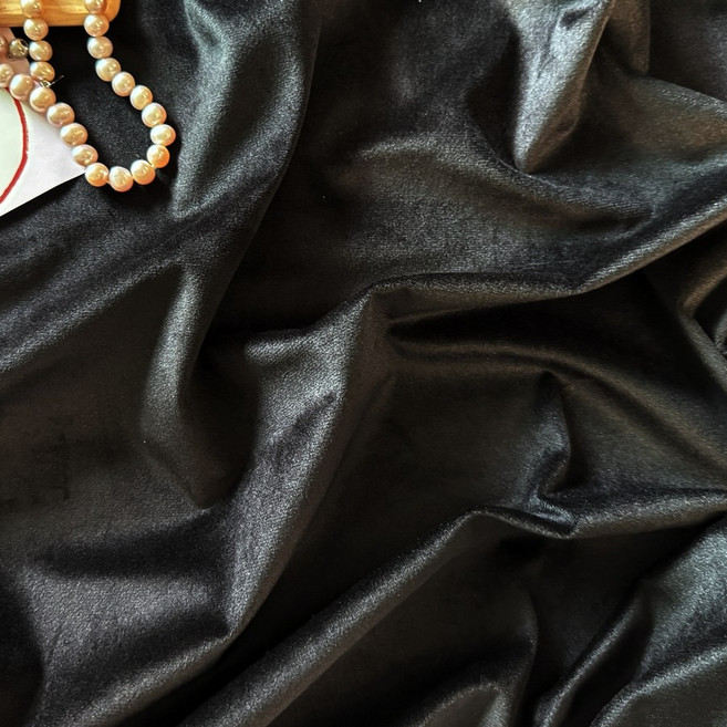 CRT 026 탐나요 단면 스웨이드 벨벳 스판 원단 무지 패브릭 세무 대폭 극세사 천, 1개, 블랙