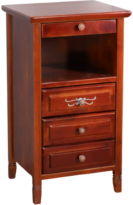 LOGIS邏爵 復古實木床頭櫃 邊櫃 收納櫃 斗櫃 AR090, 咖啡色, 5層