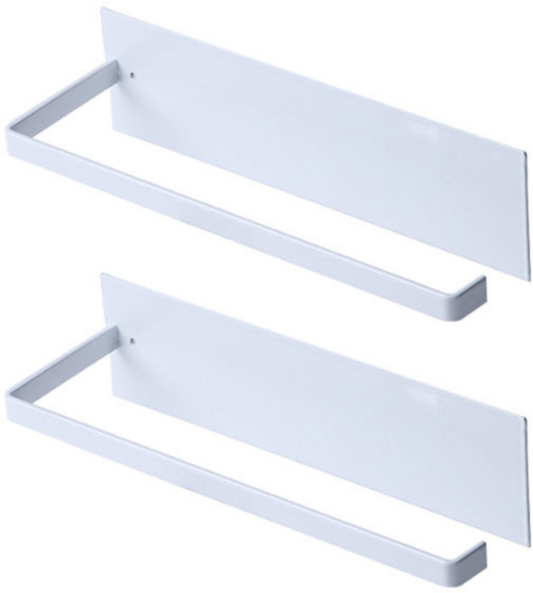 몰래 접착식 무타공 키친타올걸이, 화이트, 2개