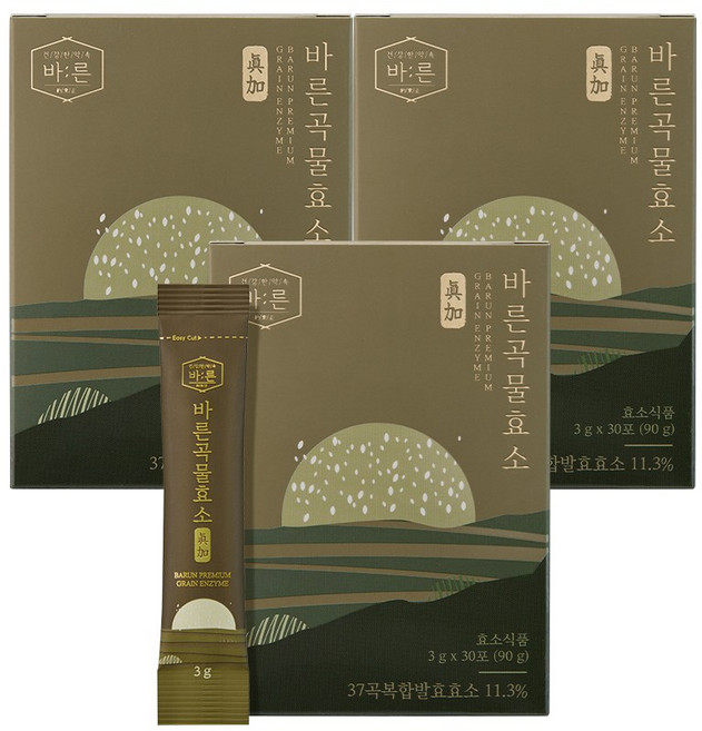 바른 곡물효소 진가 저분자 발효효소, 90g, 3박스