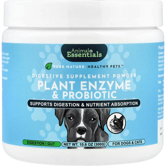 애니멀 에센셜 식물 효소 & 프로바이오틱스 개와 고양이용 300g (10.6oz) AES-00008, 1 - 쿠팡