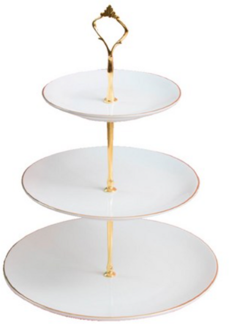 루이앤탑펠 골드라인 3단 디저트 트레이, 혼합색상, 1개