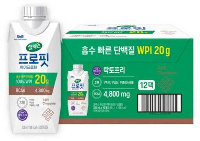 셀렉스 프로핏 웨이프로틴 초콜릿 330ml, 25개
