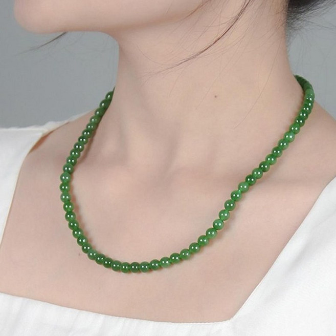 (당일발송) 재스퍼 천연옥 6mm 목걸이 팔찌 영롱한 재물운 천연옥 생일 기념일 선물용 추천 (원석 러시아)