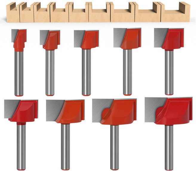 트리머 평비트 평잡이 홈가공용 9종세트 6mm 샹크, 1개