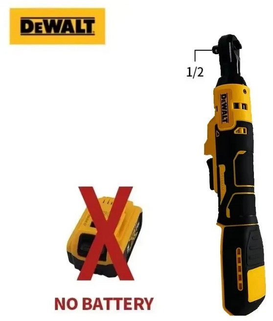 DCF512 1/2인치 브러시리스 라쳇 직각 렌치 LED 무선 드라이버렌치 20V 전동 공구, 공구는 13mm만 사용 가능, 1