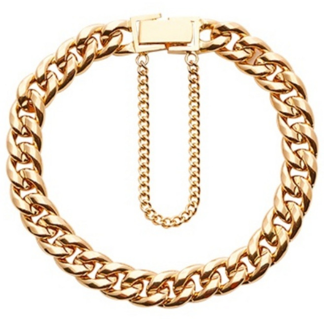 엘렌쥬얼리 14K 18K 할로우 Curve Grande 체인 팔찌