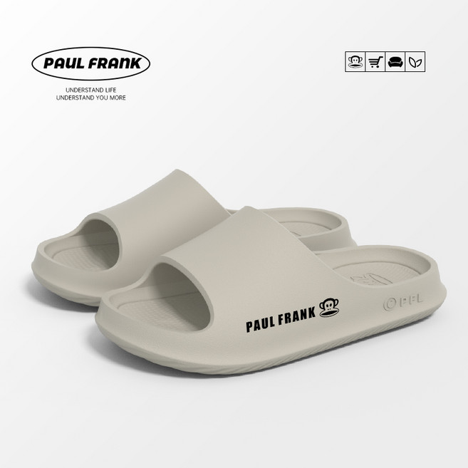 PAUL FRANK 大嘴猴 EVA 拖鞋, 隕石灰【男款】,42-43【適合25.5-26cm腳長】
