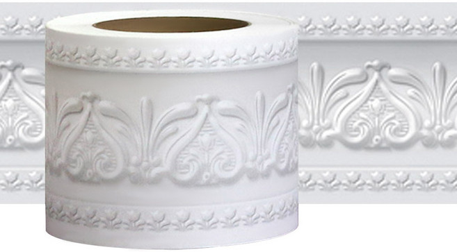현대 몰딩 띠벽지 - 로얄튤립 뉴트럴그레이(HT20925)4M 인테리어 띠벽지 시트지 (4M/1롤)