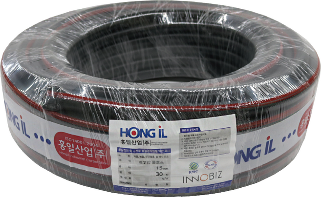 홍일산업 흑편사호스 흑고압 15mmX30M 조경자재 건설현장 식당