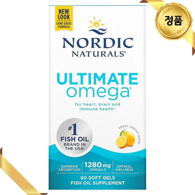 노르딕 네츄럴스 오메가3 60캡슐 레몬맛, 60정, 1개 - 쿠팡