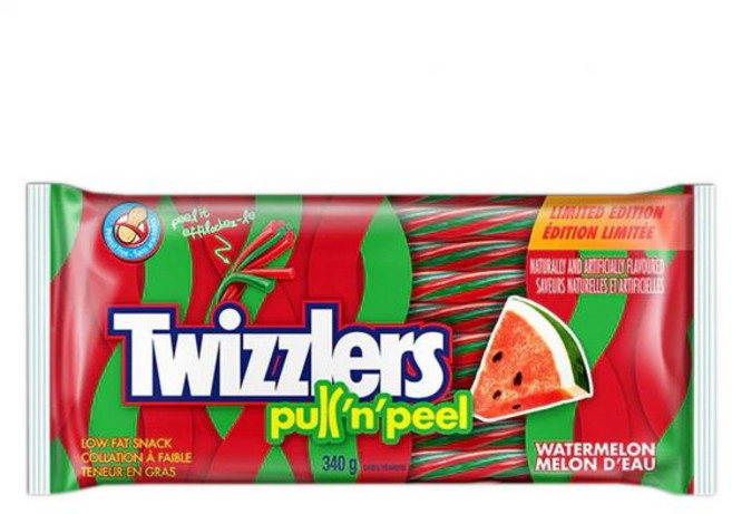 TWIZZLERS Pull 'N' Peel 수박 감초 사탕 캔디 젤리 340g(캐나다 수입), 1개, 340g