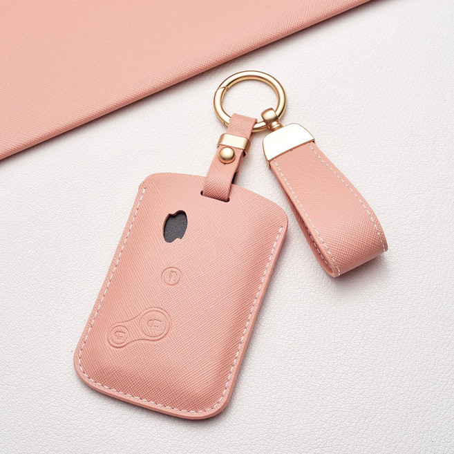 르노삼성 3버튼 고급 키 케이스 - 프라다 패턴 디자인 스크래치 방지 SM5 (09년식까지) / SM7 호환, 르노 G 타입, 장미핑크