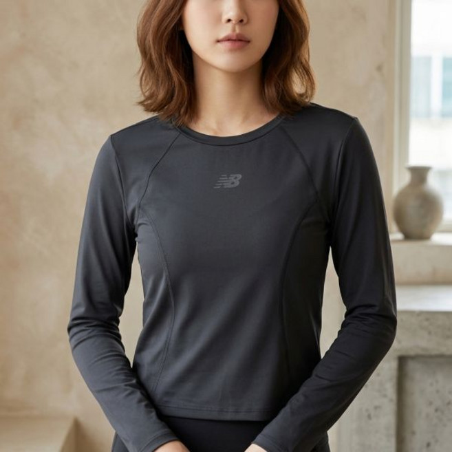 뉴발란스 긴팔티 시어 레이어드 여성 차콜 데일리 긴소매 티셔츠 반팔티 여름 긴팔 1836246