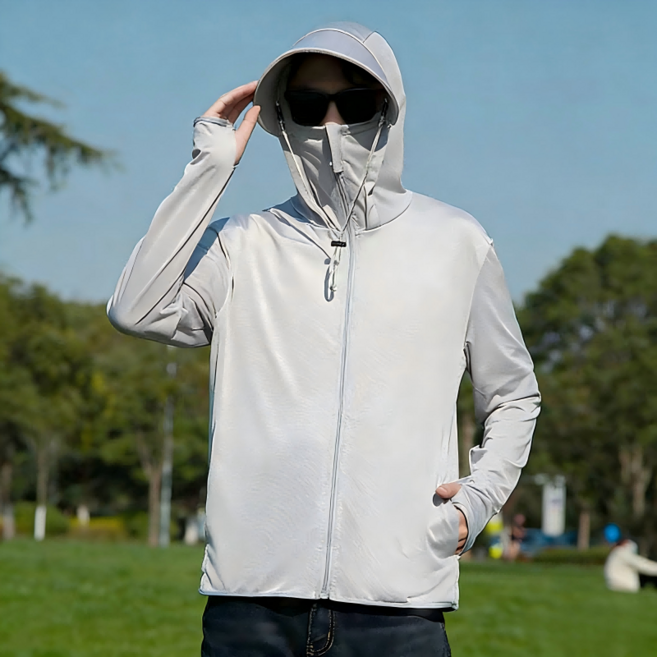 Timepure 남녀공용 여름 냉감 자외선차단 후드 집업 바람막이 자켓 기능성 메쉬 썬패치 긴팔 등산 낚시 골프 아웃도어 점퍼 루즈핏