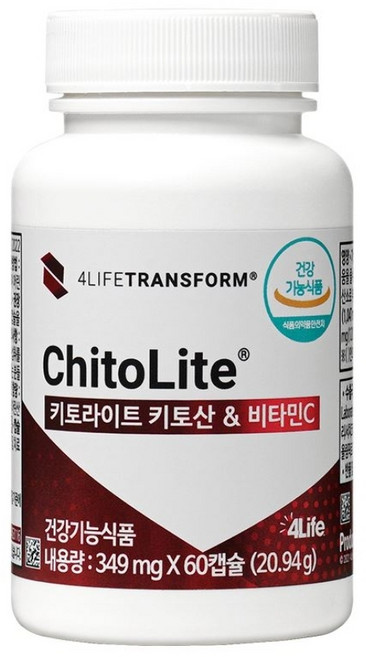 4LIFE4life 포라이프 키토라이트 키토산 & 비타민 C 60캡슐, 20.94g, 1개