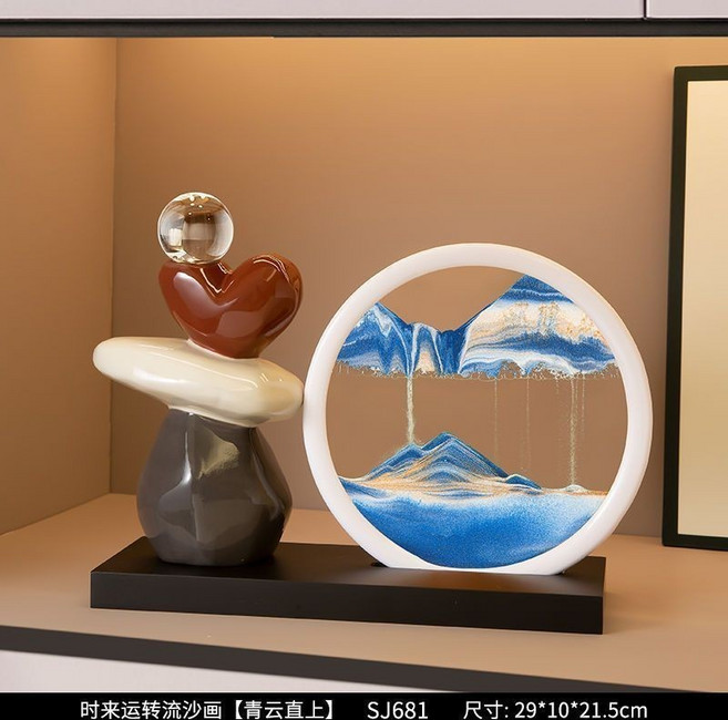 時來運轉流沙畫擺件, 時來運轉擺件流沙畵 青雲直上