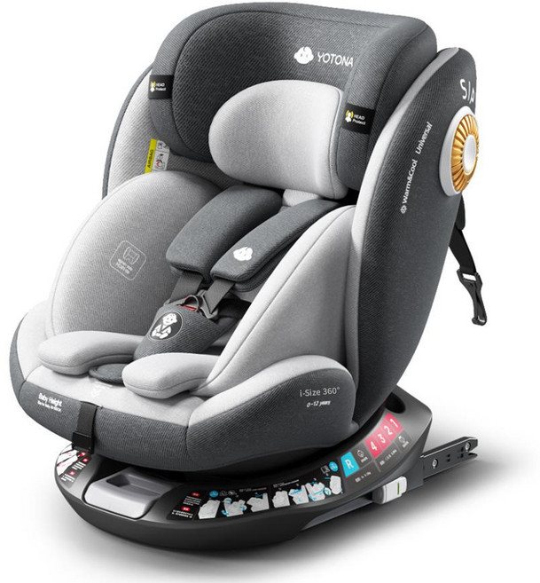 YOTONA 兒童汽車安全座椅 i-Size 0-12歲, 星空灰ISOFIX鋼介面360度旋轉
