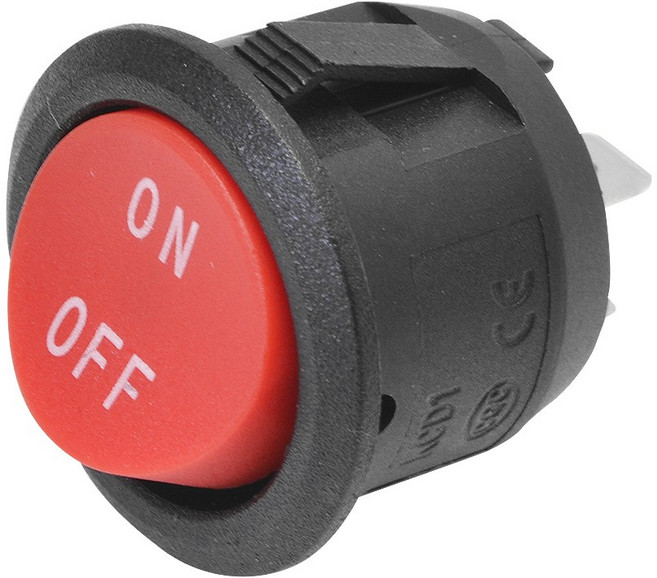 원형 2핀 락커스위치 ON/OFF 가구 조명 매입스위치, 1개