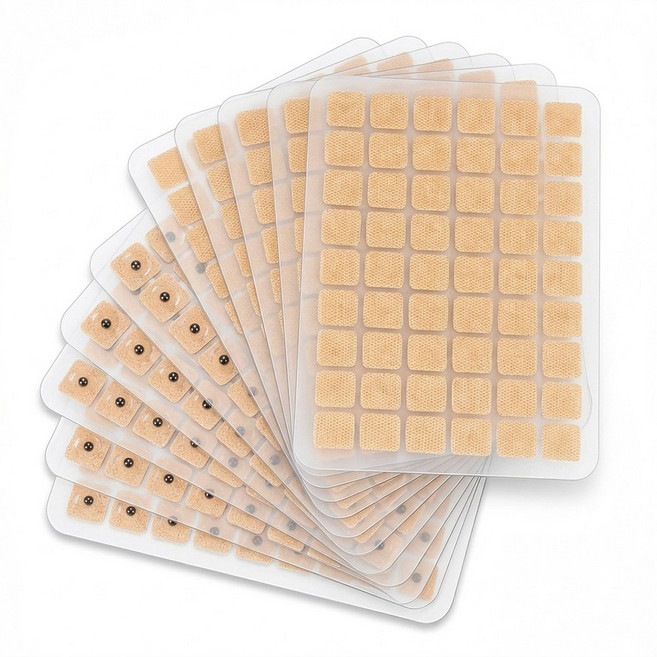 홈베리카 이혈테라피 귀침 귀 지압 패치 혈자리 스티커, 베이지, 600개