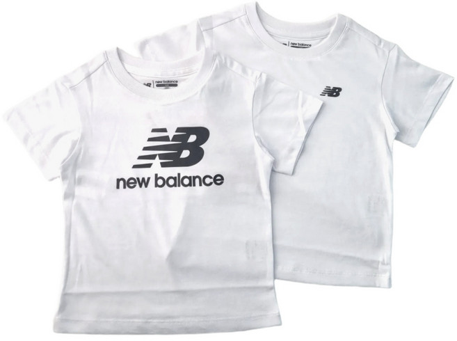 [국내매장판] 뉴발란스키즈 반팔티 2PACK 유아동 여름 기본티셔츠 화이트