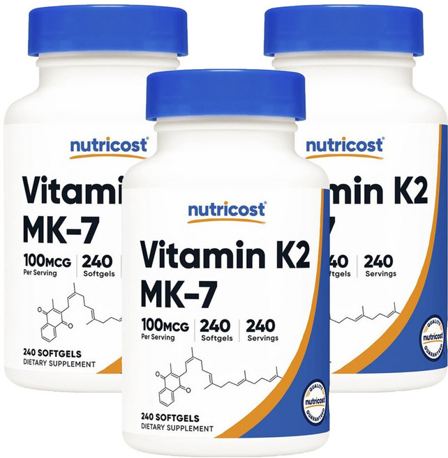 nutricost 維生素 K2 MK-7 軟膠囊, 3個, 240錠