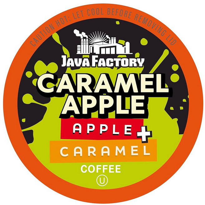 Java Factory 커피 포드 초콜릿 그레이엄 크래커 및 마시멜로 맛 커피 큐리그 K-컵 브루어용 스모어 40개, 40 Count (Pack of 1), Caramel Apple