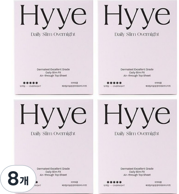 혜 데일리슬림 생리대 날개형, 오버나이트, 12개입, 8개