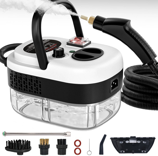 프리라이프 - 스팀청소기 고압스팀청소기 휴대용 강력 진드기 제거 주방 고효율 기름때 제거, 하얀색, EEH9