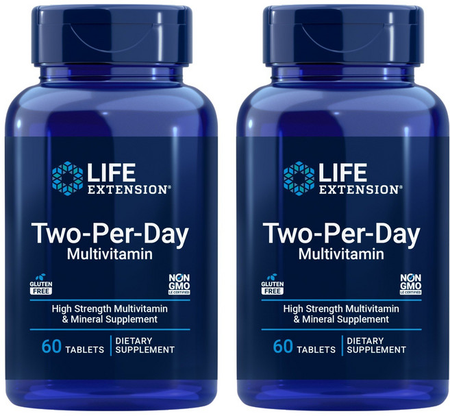 라이프익스텐션 투-퍼-데이 멀티비타민 타블렛, 2개, 60정