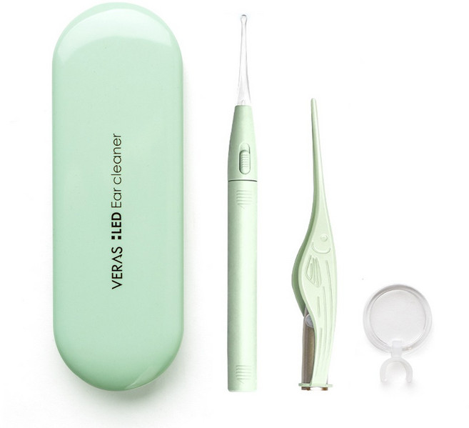 베라스 LED귀이개 이어클리너 2종세트, 그린(VE-G20), 1세트