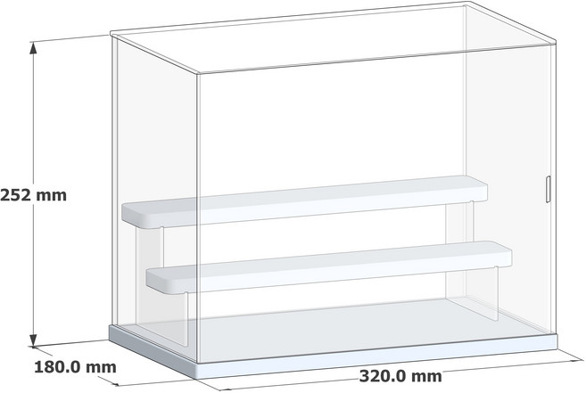 투명 아크릴 케이스 피규어 장식장 프라모델 보관함 스탠드 계단식 전시 진열대, 가대형 : 3단(18개 수용 가능) 프레임리스 파노, 1개