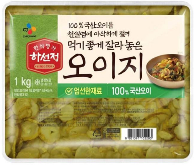 하선정 먹기좋게자른오이지 1kg, 6개
