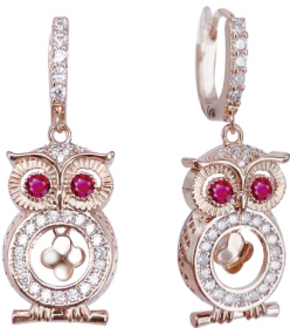 [혜성 주얼리] 레토 사파이어 댄싱클로버 부엉이 귀걸이