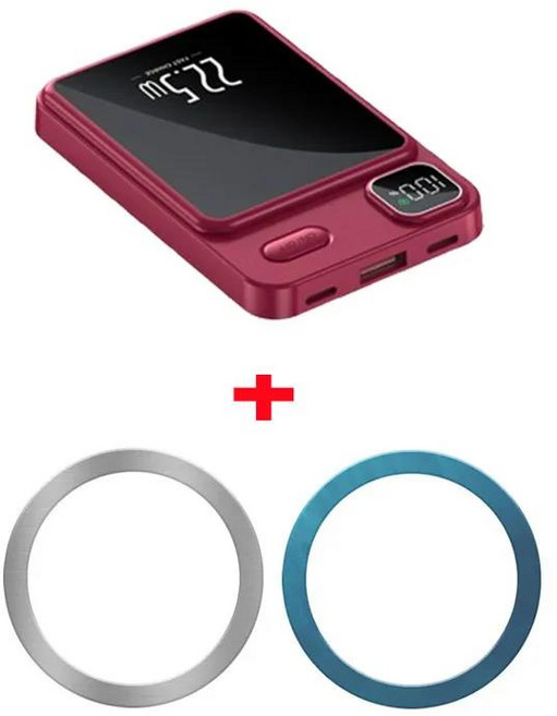 Magsafe 보조베터리 20000mAh PD22.5W iPhone 6 5 4 3 2 pro Max Xiaomi 용 고속 충전 자기 무선 충전기 보, 03 20000mah, 05 Red