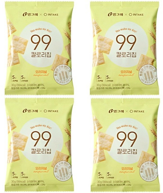 빙그레 99칼로리칩 오리지널, 30g, 10개