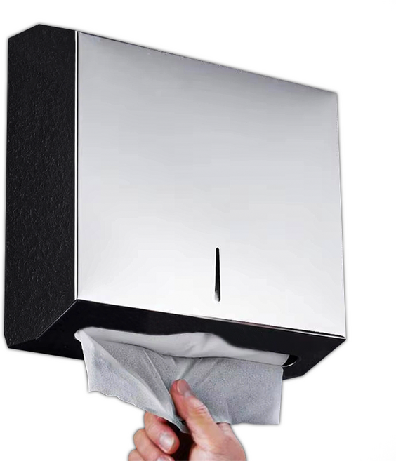 코지티 스텐 핸드타올 케이스 업소용 페이퍼타올 디스펜서 중형, 1개, 무광 실버