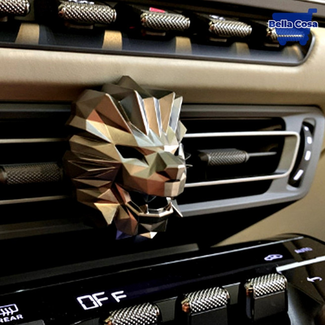 차량 송풍구 방향제 에어컨 꽂이 디퓨저 향기 사자 머리, 무광골드 라일락, 1개