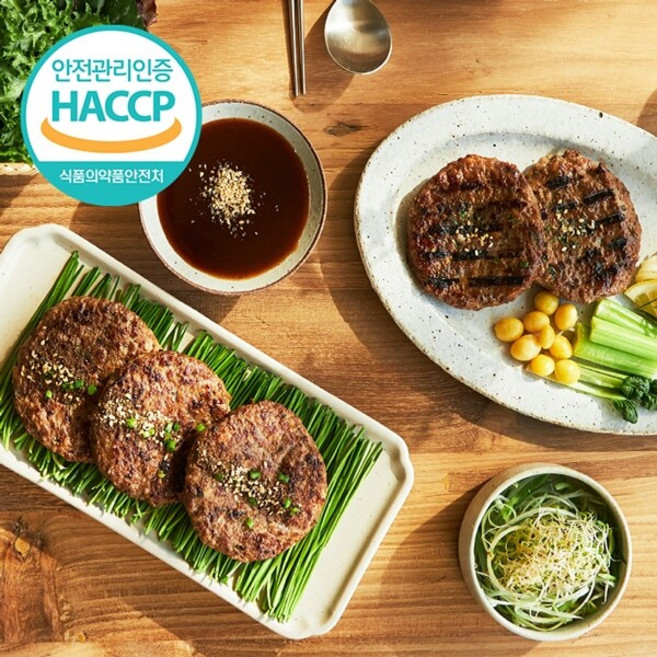 [웰굿][HACCP] 순창 명품 수제 떡갈비 960g(순한맛4팩+새싹보리맛4팩), 없음, 8개, 120g