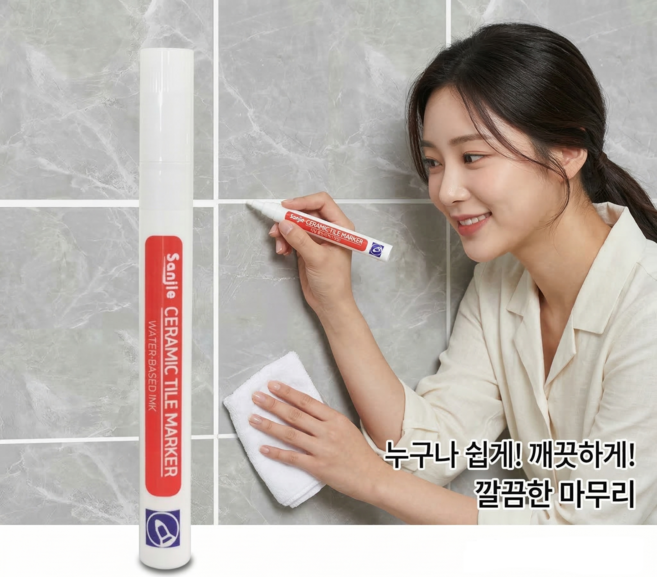 퀄리보 반짝반짝 줄눈 마커펜 타일 욕실, 퓨어 화이트