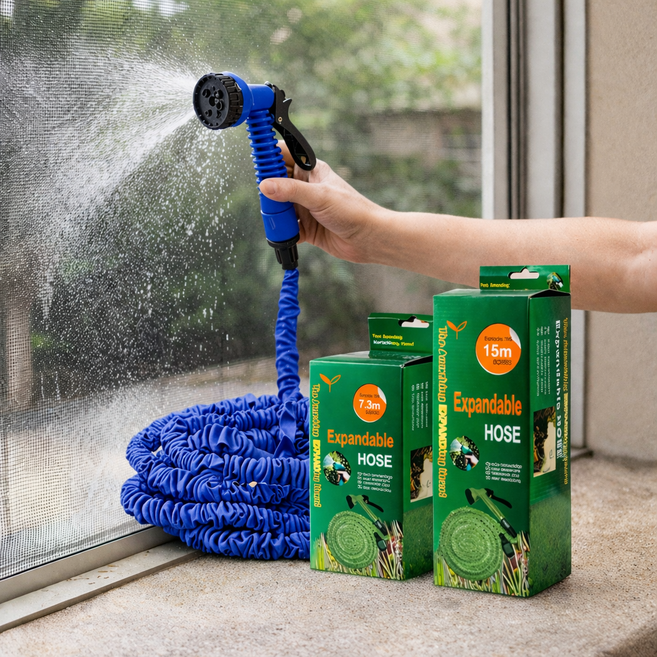 매직호스 15m 풀세트 분사기 포함 세차 원예 베란다 청소 호스, 블루 15M, 1개